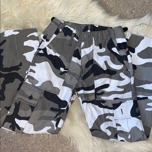 Grey Camo Cargo Pants